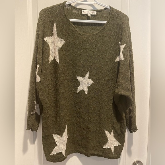 Chelsea & Theodore Olive Knit Sweater - Picture 1 of 3
